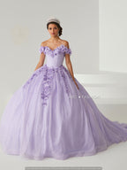 Vestido de festa de 15 anos com estampado floral 3D da Fiesta Gowns 56443