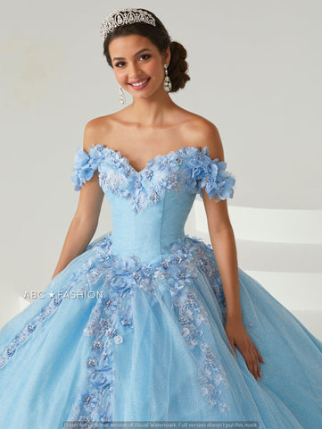 3D-Blumen-Quinceanera-Kleid von Fiesta Gowns 56443