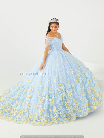 Quinceanera-Kleid mit 3D-Blumenmuster von House of Wu 26013