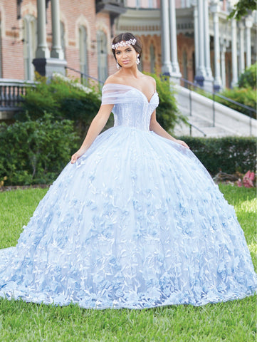 Quinceanera-Kleid mit 3D-Blumenmuster von House of Wu 26013