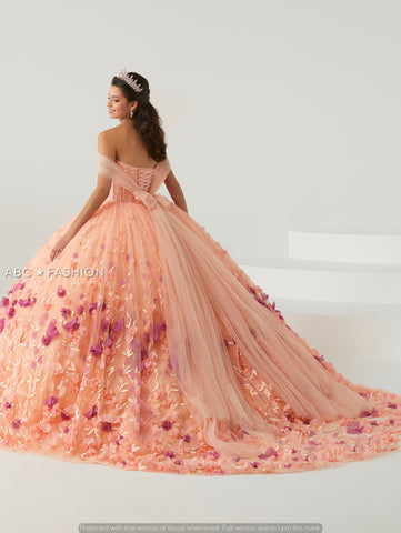 Quinceanera-Kleid mit 3D-Blumenmuster von House of Wu 26013