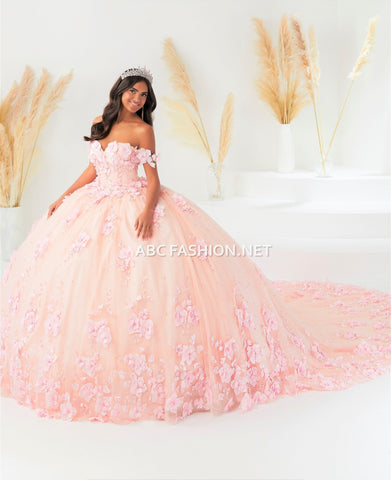Quinceanera-Kleid mit 3D-Blumenmuster von House of Wu 26024