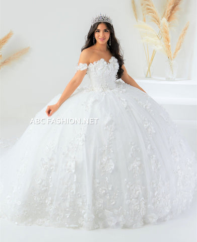 Quinceanera-Kleid mit 3D-Blumenmuster von House of Wu 26024