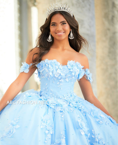 Quinceanera-Kleid mit 3D-Blumenmuster von House of Wu 26024