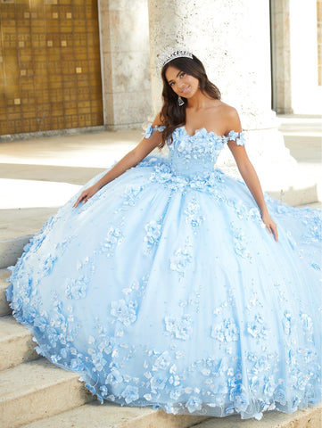 Quinceanera-Kleid mit 3D-Blumenmuster von House of Wu 26024