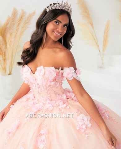 Quinceanera-Kleid mit 3D-Blumenmuster von House of Wu 26024