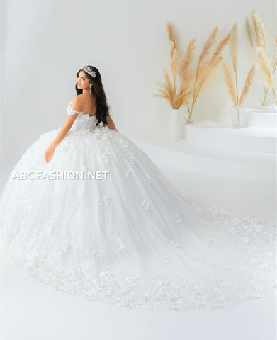 Quinceanera-Kleid mit 3D-Blumenmuster von House of Wu 26024