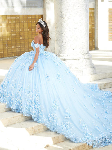 Quinceanera-Kleid mit 3D-Blumenmuster von House of Wu 26024