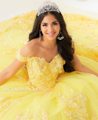 Quinceanera-Kleid mit 3D-Blumenmuster von House of Wu 26027