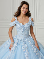 Quinceanera-Kleid mit 3D-Blumenmuster von House of Wu 26991