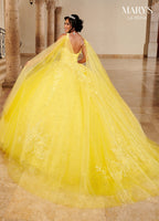 Vestido de festa de 15 anos com estampado floral 3D da Mary's Bridal MQ2148