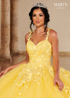 Vestido de festa de 15 anos com estampado floral 3D da Mary's Bridal MQ2148