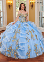 Quinceanera-Kleid mit 3D-Blumen und Rüschen von Rachel Allan RQ2165