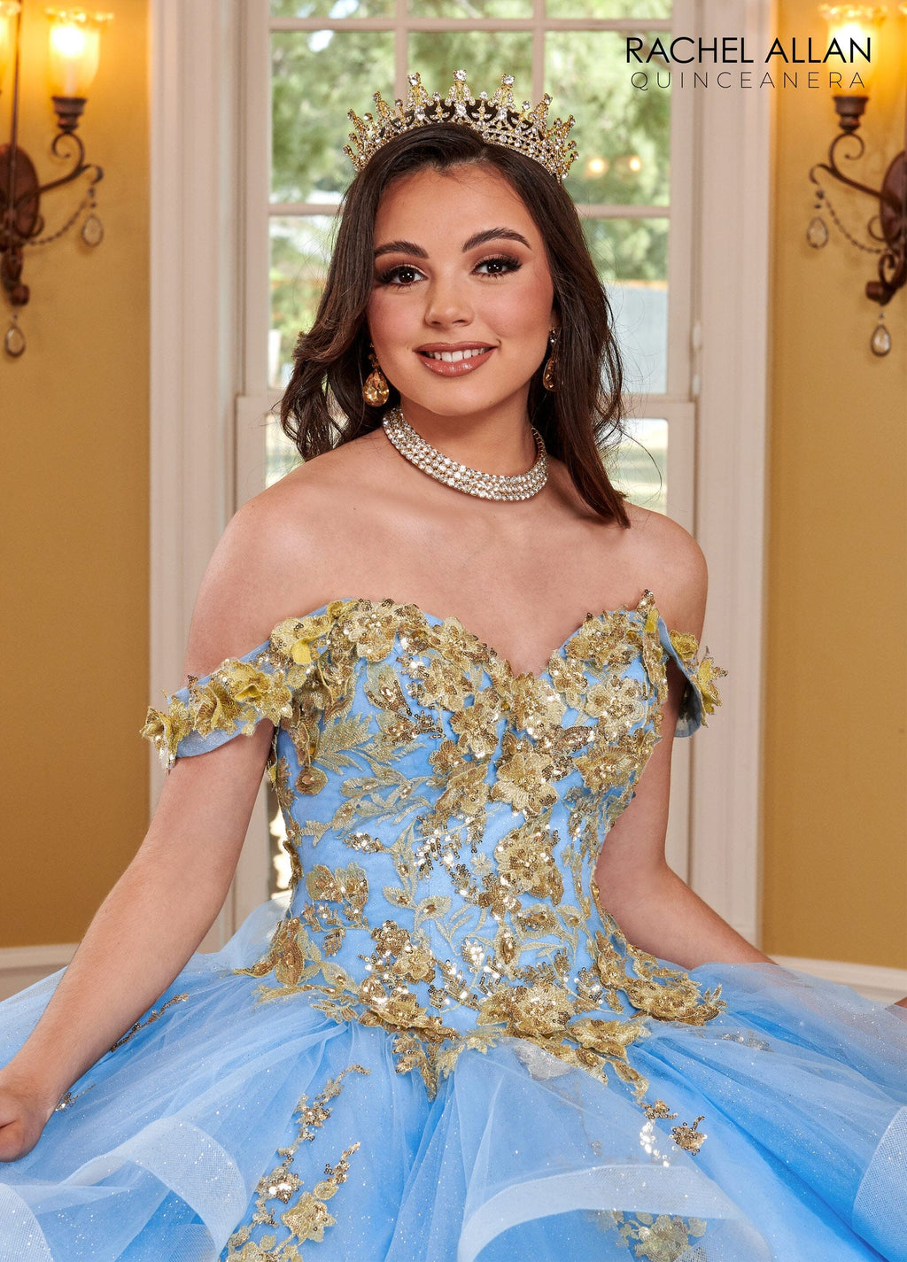 3D Floral Ruffled Quinceanera Dress by Rachel Allan RQ2165