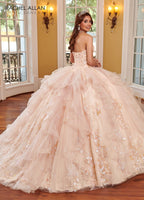 Quinceanera-Kleid mit 3D-Blumen und Rüschen von Rachel Allan RQ2165