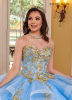 Quinceanera-Kleid mit 3D-Blumen und Rüschen von Rachel Allan RQ2165