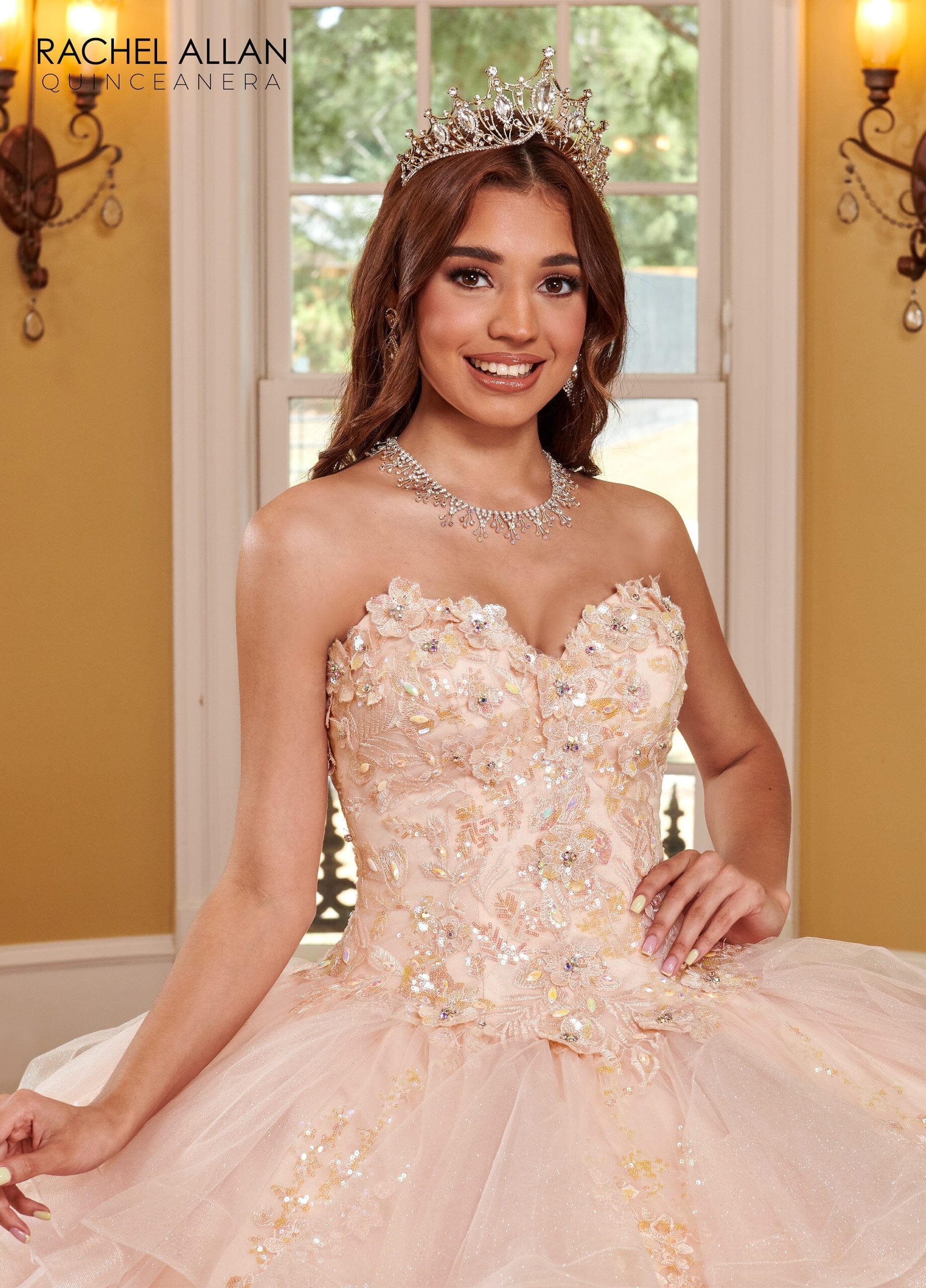 3D Floral Ruffled Quinceanera Dress by Rachel Allan RQ2165