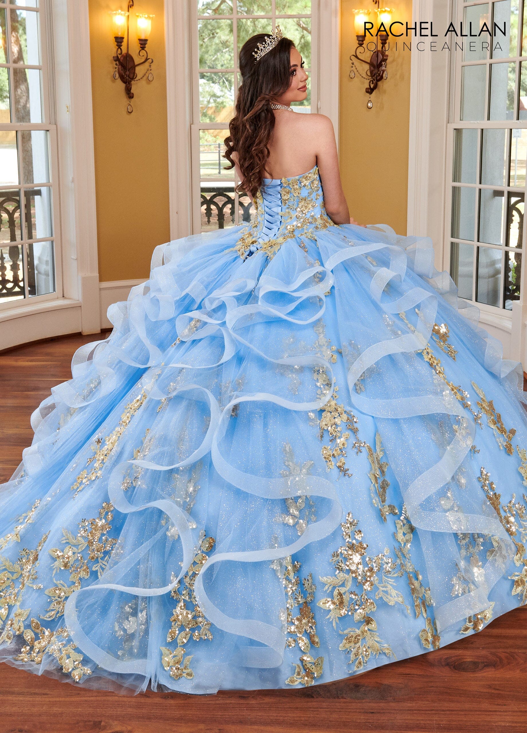 3D Floral Ruffled Quinceanera Dress by Rachel Allan RQ2165
