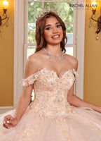 Quinceanera-Kleid mit 3D-Blumen und Rüschen von Rachel Allan RQ2165