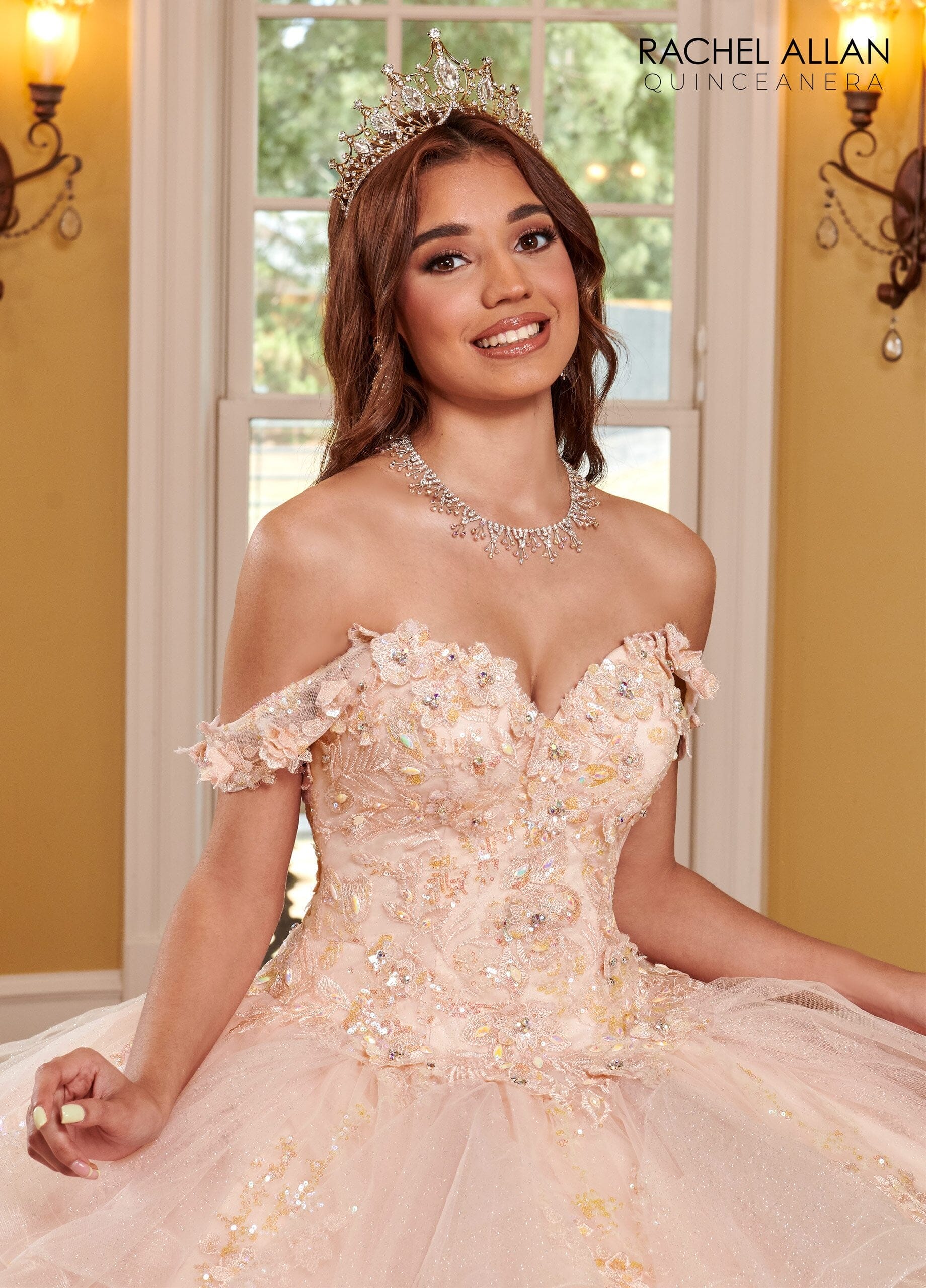 3D Floral Ruffled Quinceanera Dress by Rachel Allan RQ2165