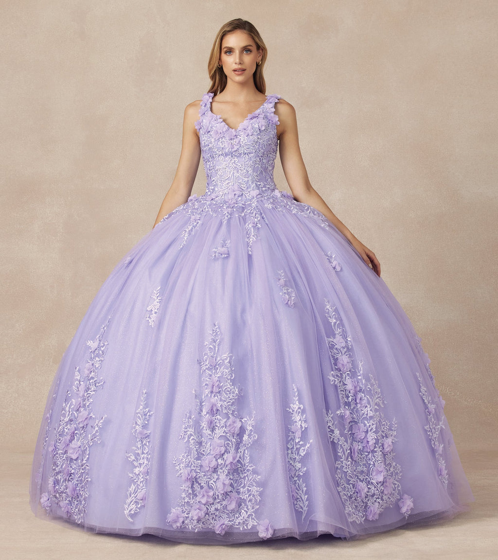 3D Floral Sleeveless Ball Gown by Juliet 1437