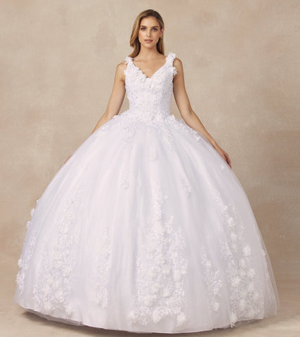 Ärmelloses Ballkleid mit 3D-Blumenmuster von Juliet 1437