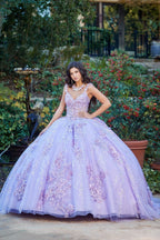 Vestido de baile sem mangas com espartilho e estampado floral 3D da Petite Adele PQ1048