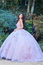 Vestido de baile sem mangas com espartilho e estampado floral 3D da Petite Adele PQ1048