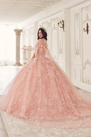 3D Florales trägerloses Cape-Ballkleid von Ladivine 15719