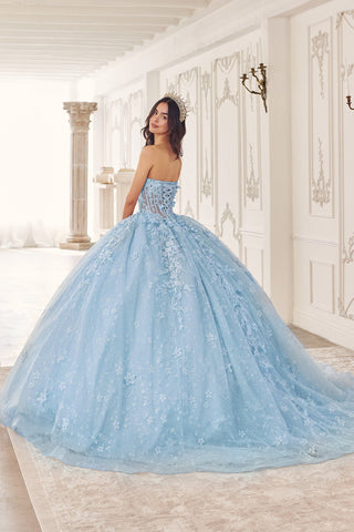 3D Florales trägerloses Cape-Ballkleid von Ladivine 15719