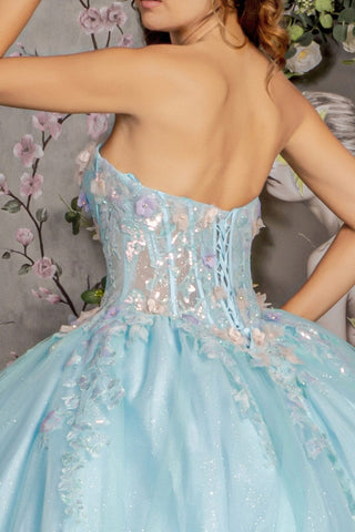 3D Florales trägerloses Korsett-Ballkleid von GLS Gloria GL3332