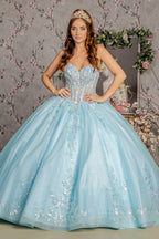 3D Florales trägerloses Korsett-Ballkleid von GLS Gloria GL3332