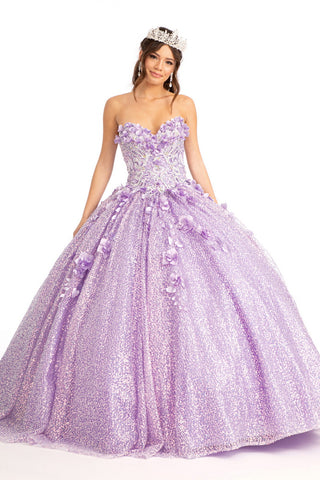 3D-Blumen-Ballkleid mit Herzausschnitt von Elizabeth K GL1986