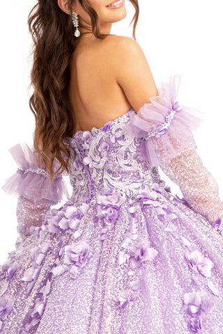 3D-Blumen-Ballkleid mit Herzausschnitt von Elizabeth K GL1986