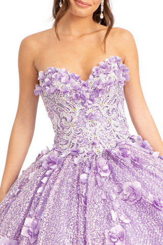 3D-Blumen-Ballkleid mit Herzausschnitt von Elizabeth K GL1986