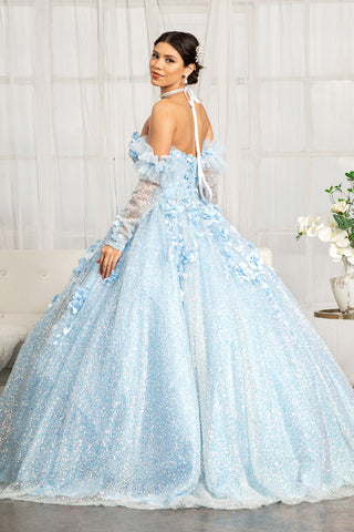 3D-Blumen-Ballkleid mit Herzausschnitt von Elizabeth K GL1986