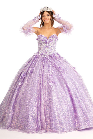 3D-Blumen-Ballkleid mit Herzausschnitt von Elizabeth K GL1986