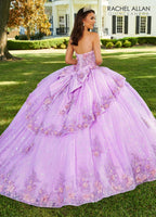 Vestido de quinceanera com estampado floral 3D e coração de Rachel Allan RQ3100