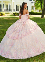 Vestido de quinceanera com estampado floral 3D e coração de Rachel Allan RQ3100