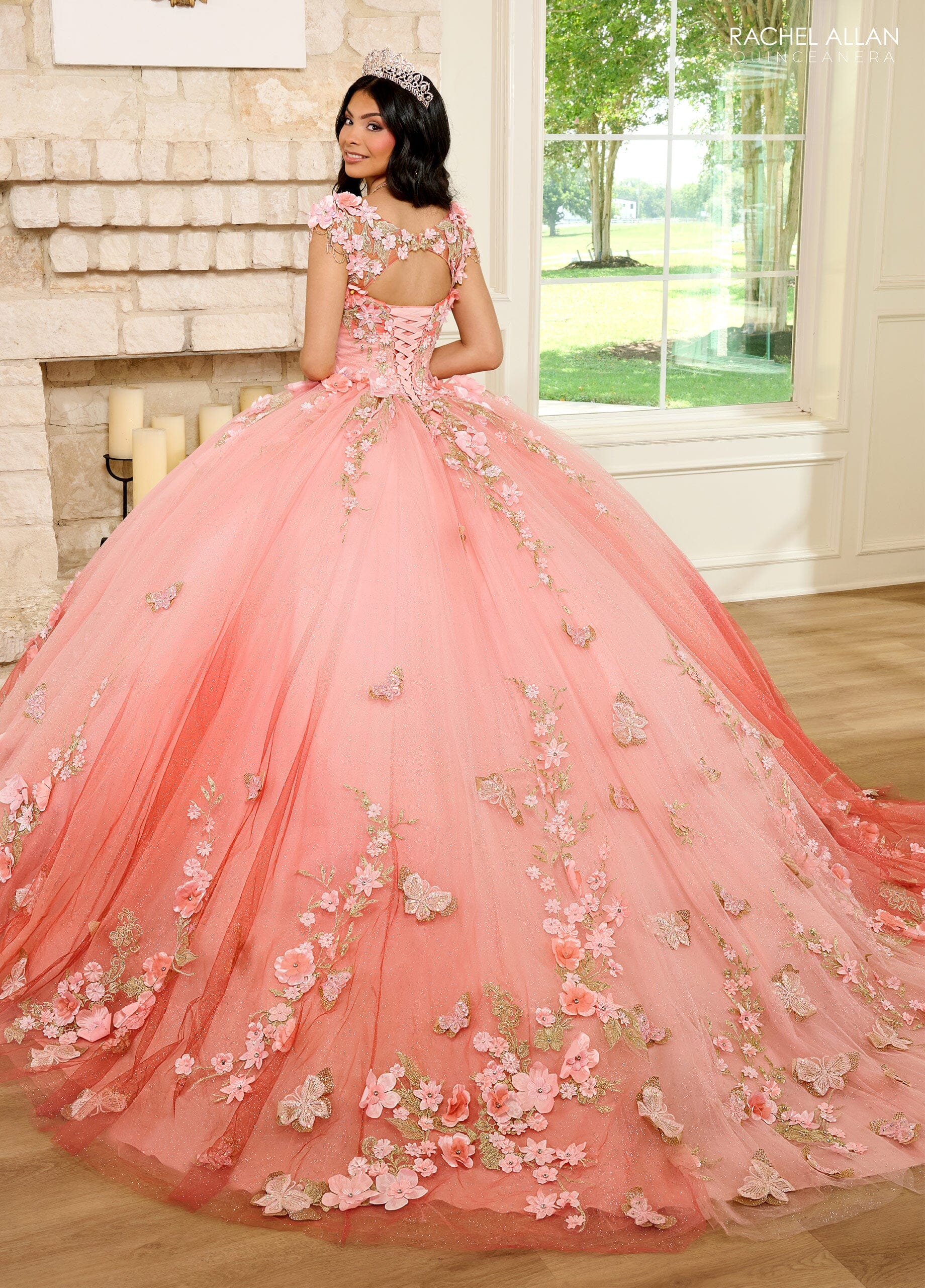 3D Floral Sweetheart Quinceanera Dress by Rachel Allan RQ3125