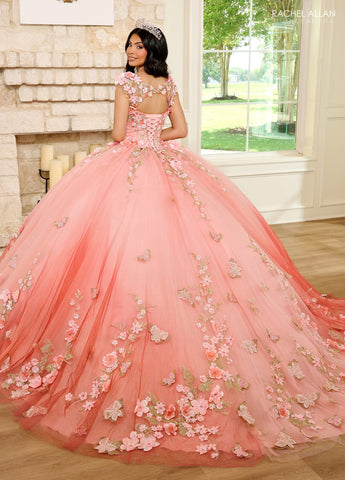 3D-Blumen-Quinceanera-Kleid mit Herzausschnitt von Rachel Allan RQ3125
