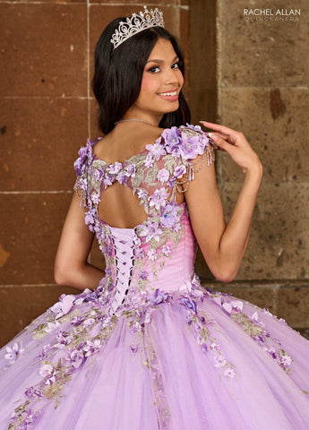 3D-Blumen-Quinceanera-Kleid mit Herzausschnitt von Rachel Allan RQ3125