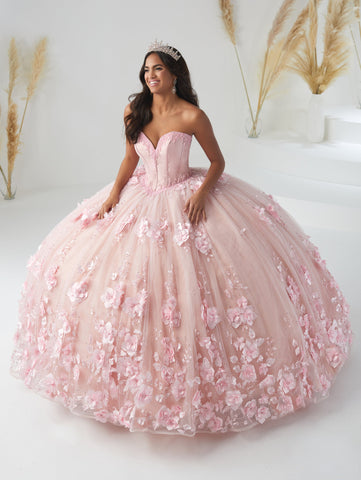 Quinceanera-Kleid aus Tüll mit 3D-Blumenmuster von House of Wu 26950