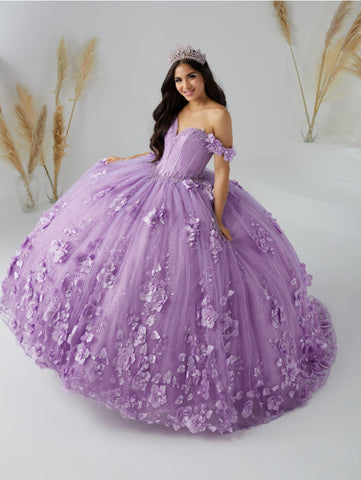 Quinceanera-Kleid aus Tüll mit 3D-Blumenmuster von House of Wu 26950