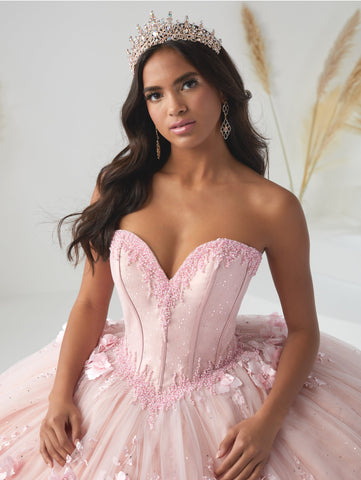 Quinceanera-Kleid aus Tüll mit 3D-Blumenmuster von House of Wu 26950