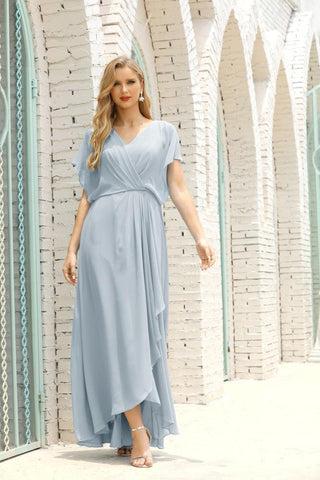 Numbersea  Mother of The Bride Dresses Plus Size V-Neck Floor Length Formal Prom Dress for Wedding Guest 28020