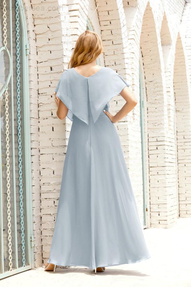 Numbersea  Mother of The Bride Dresses Plus Size V-Neck Floor Length Formal Prom Dress for Wedding Guest 28020