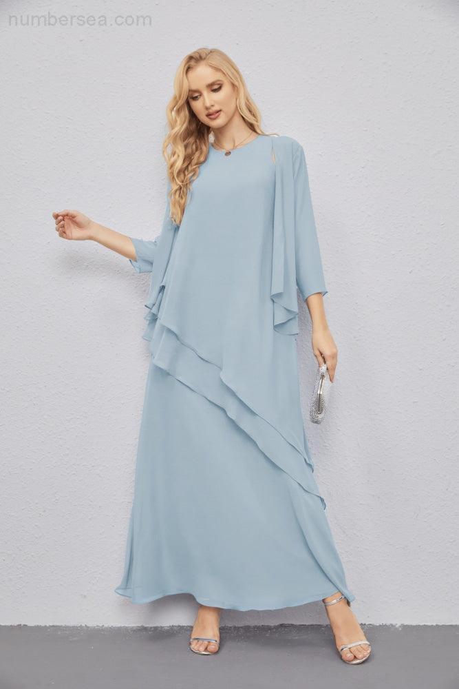 Mother of Bride Dresses with Open Front Lightweight Cardigan Formal Prom Gown  28081