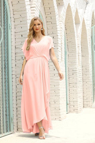 Numbersea  Mother of The Bride Dresses Plus Size V-Neck Floor Length Formal Prom Dress for Wedding Guest 28020