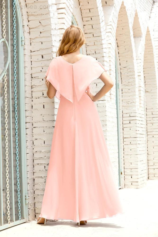 Numbersea  Mother of The Bride Dresses Plus Size V-Neck Floor Length Formal Prom Dress for Wedding Guest 28020